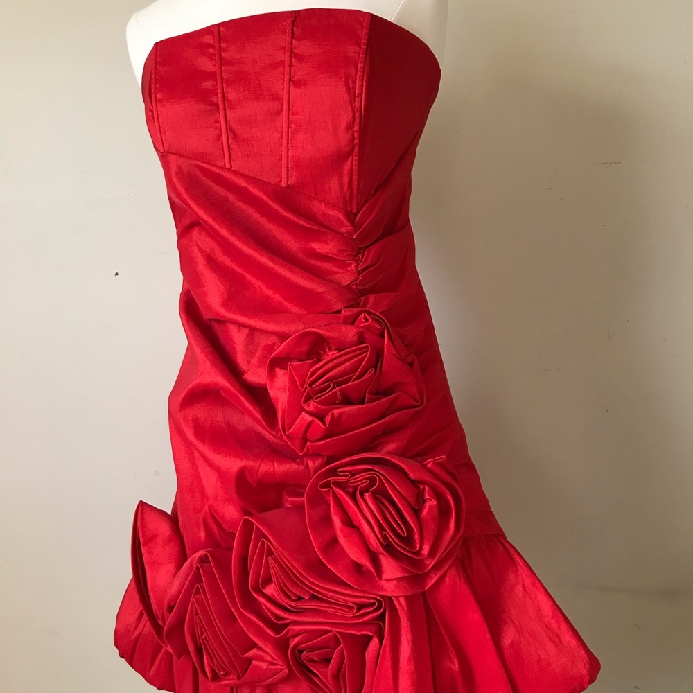 NORDSTROM TRIXXI RED FLORAL DRESS CHRISTMAS DRESS